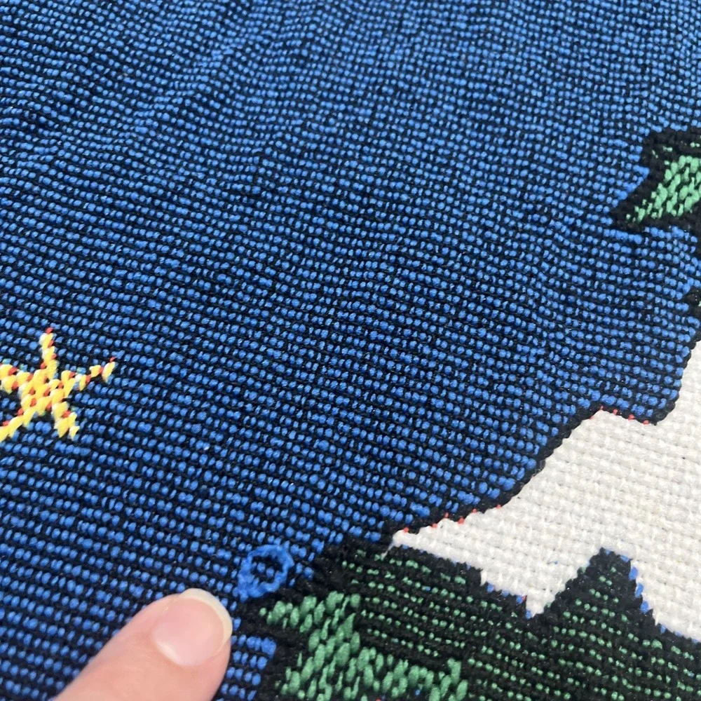 Rare Mr Peanut Throw Blanket‎ Planters Christmas Snowman Woven Tapestry 46 X 34